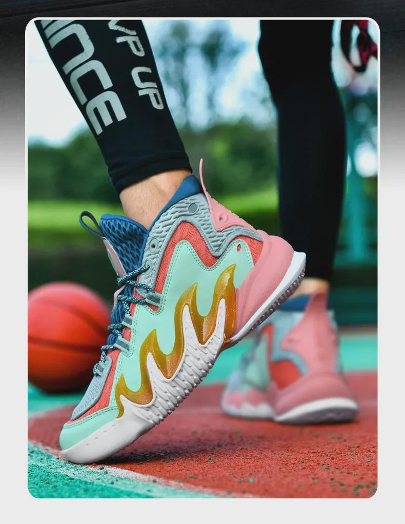 Мужские модные высокие баскетбольные кроссовки на осень — большой размер, толстая подошва, повседневный и спортивный дизайн