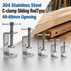 Sliding RodType Square Clamp 304 Stainless Steel Fixed Holder Clip C-clamp  Hardware Fasteners