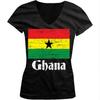 Футболка унисекс с v-образным вырезом и флагом страны Гана, национальность Ганы, национальность для юниоров