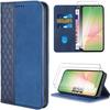 Protective Case - BOOLING - for Samsung Galaxy A56 5G - Navy Blue Synthetic Leather - 2 Tempered Glasses - Shockproof