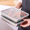 Stainless Steel Food Storage Serving Trays Rectangle Sausage Noodles Fruit Dish With Cover Home Kitchen Organizer Food Container