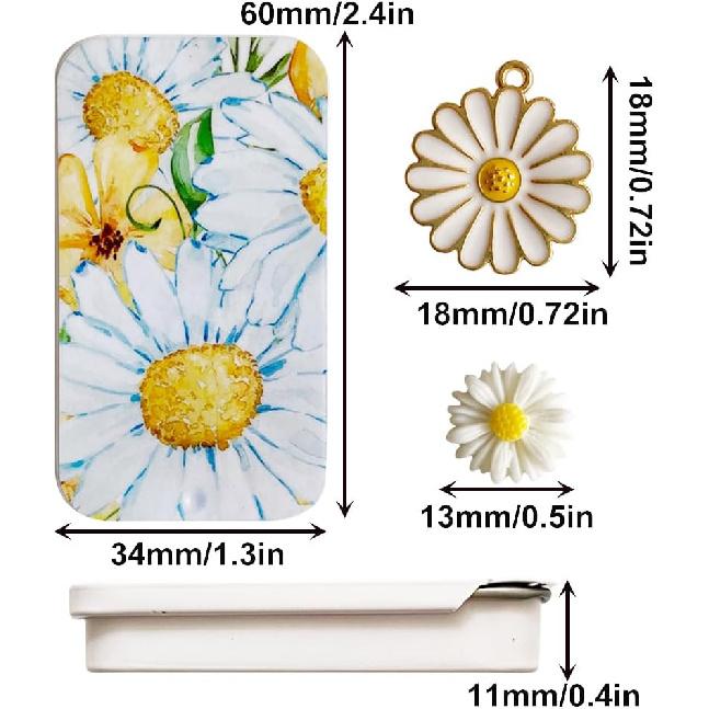 Dasiy Magnetic Needle Case Sewing Storage Box and Floral Needle Minder for Cross Stitch Embroidery Needlepoint Accessories