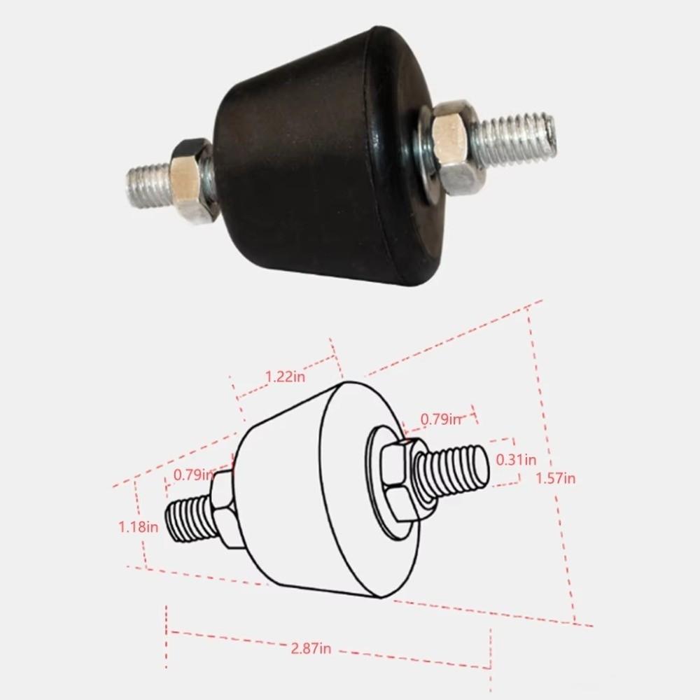 4 Pcs 38 x 38 x 58 mm Rubber Studs Shock Absorber Black Shock Absorbing Isolator Pads  Water Pumps