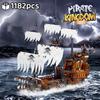 Pirate Ship Building Blocks Sailing Storm Boat Queen's Revenge Warship Black Pearl Bricks Model Assembly Puzzle Toys Kid Gift NO BOX