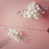 Handmade Bridal Pearl & Rhinestone Silk Flower Hairpin for Wedding