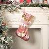 Sophisticated European Pink Sequins Christmas Stocking Festival Pink Christmas Stocking with Spacious Gift Holders