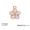 1pc Enamel Flower Charms for Jewelry Making Stainless Steel Gold Pendant for Earring Necklace Bracelet Accessories