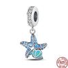 Copper Blue Zircon Beads Ocean Crab Starfish Ship Series Summer Suitable For 3Mm Original Bracelet Diy