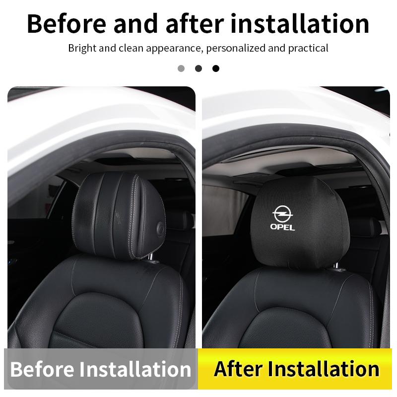 XEFP9 Universal Car Seat Headrest Cover Protective Cover Accessories For Opel Corsa Astra Insignia Vectra Zafira Meriva Mokka