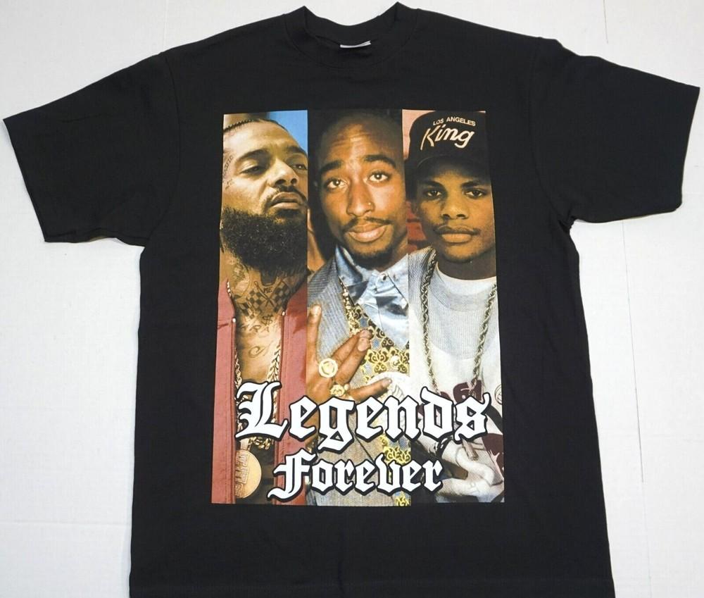 Футболка LEGENDS FOREVER 2Pac Nipsey Hussle Eazy-E West Coast Мужская Новая Унисекс Футболка