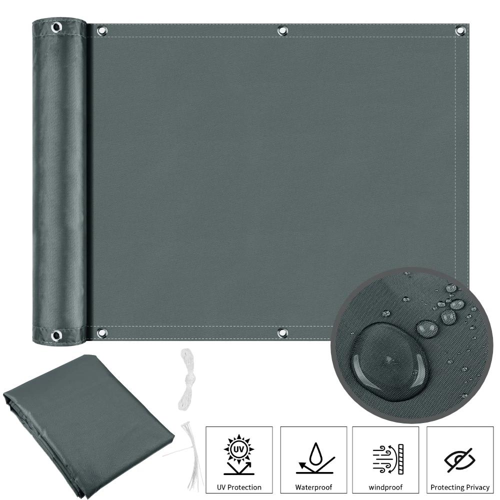 Балконный экран для уединения, ограждение, патио, водонепроницаемая ткань для защиты от ультрафиолета 95%, щит, тент для палубы, парус, сад, крыльцо, бассейн, декор