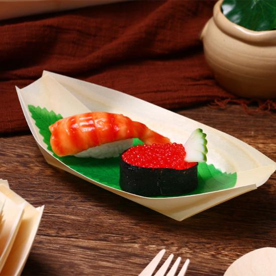 50 шт., практичные, удобные, многоцелевые, одноразовые, ручной работы, в форме лодки, тарелка для еды, десерта, кухонные принадлежности, поднос для закусок