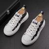 Модная европейская мужская обувь осенняя модная обувь дышащая сочетание цветов парусиновая обувь толстая подошва мужская повседневная обувь