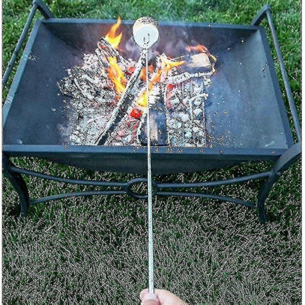 Grill Stick Wooden Handle Set 8 Skewers Retractable Fork Grill Tools