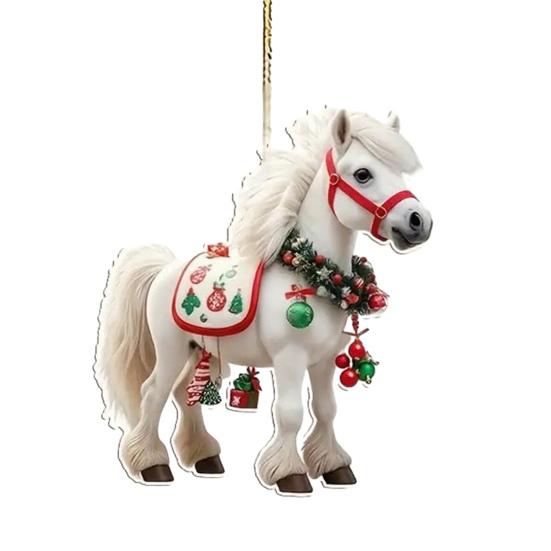 Лошадь Рождественское украшение 2D Акриловые Лошадь Рождественские украшения для елки Конные подарки для женщин девушек Любителей лошадей