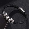 Нержавеющая сталь Череп Красивый ювелирный кожаный браслет для мужчин из нержавеющей стали ювелирные изделия черного цвета