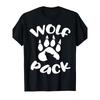 Европейские размеры Wolf Pack Футболки для всей семьи с волками - Мужские Ретро Графические с отпечатком лапы волка и надписью Pack