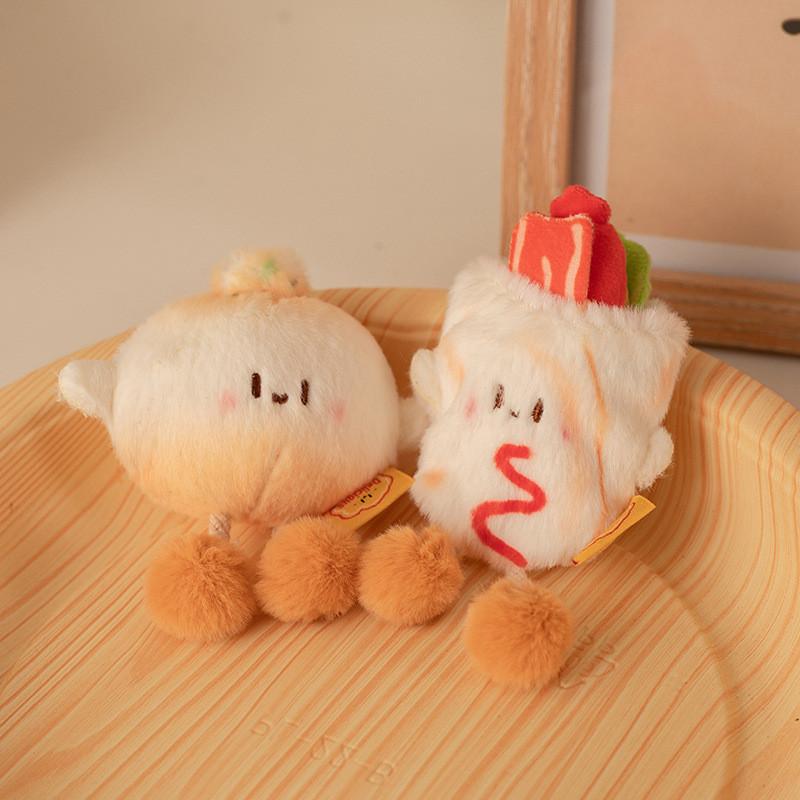 Realistic Mini Food Plush Toy Collectible Keychain Pull Out Design For Kids Gift Decor