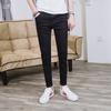 Spring/Summer Pure Black Jeans Men's Simple Five Pocket Elastic Slim Fit Small Feet Men's Denim Pants
