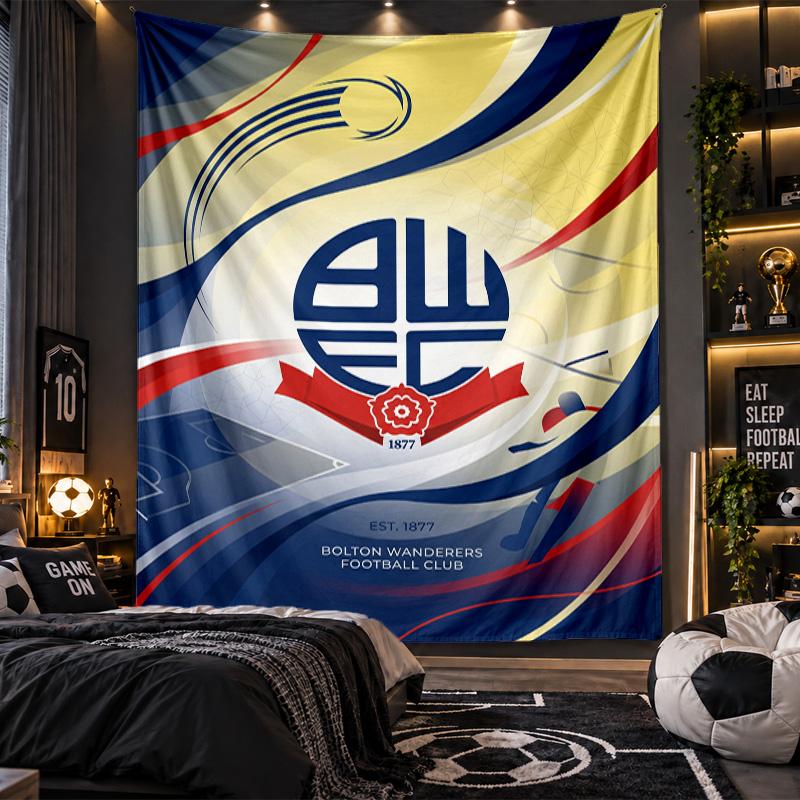 Wall Hanging Tapestry Bolton Wanderers FC Print Cloth for Living Room Bedroom Home Decor