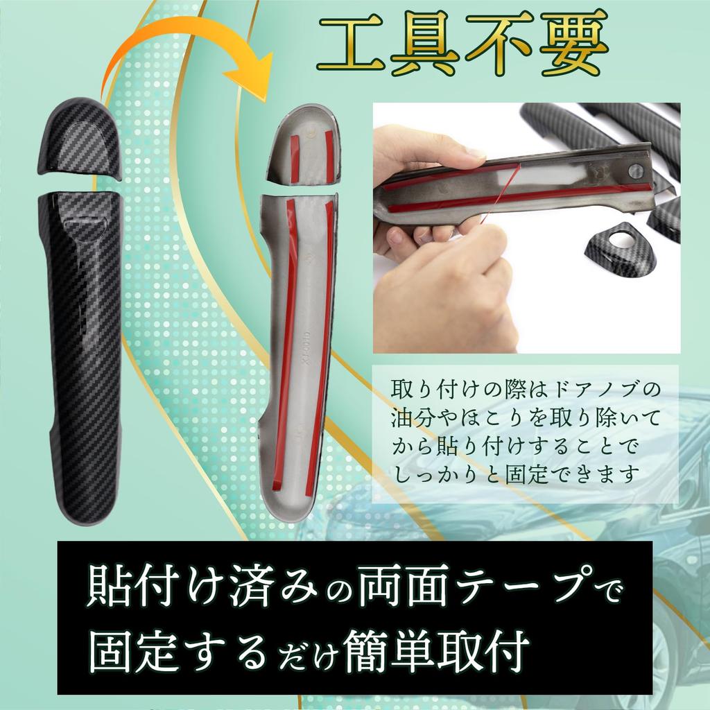 Fabulousdo Door Knob Cover March K13 Latio N17 Accessories Intelligent Key Compatible Parts Customization Black Non-OEM Carbon-look