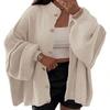 Autumn and Winter Solid Color Casual Style Button Cardigan Large Sleeve Solid Color Sweater Cardigan Jacket