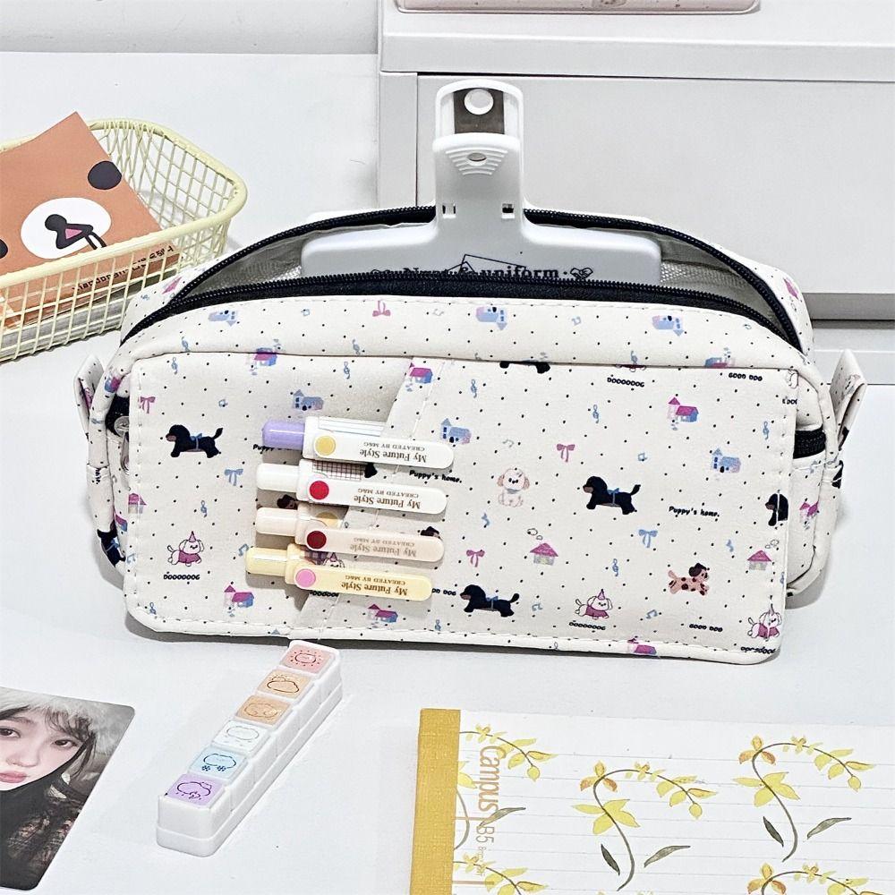 Large Capacity Pencil Case Multilayer Stationery Bag Cartoon Stationery Organizer Gift