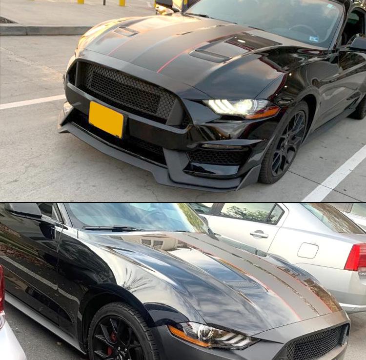 Совместимый передний сплиттер обвес для 2018-2023 Ford Mustang GT350 Модифицированный бампер