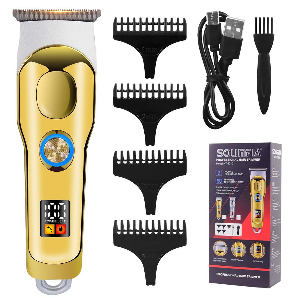 SOLIMPIA Mens Hair Clippers Electric Hair Trimmer Cordless 0mm Beard Trimmer Rechargeable Hair Cutter Kit