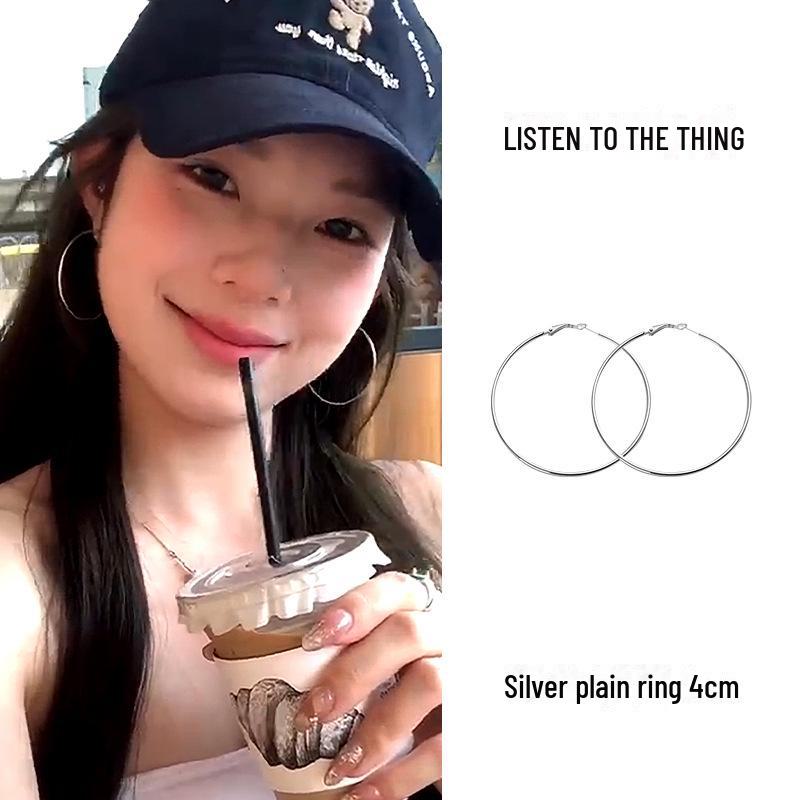 Шикарные серебряные серьги-кольца — крупные, стильные, простые и роскошные женские серьги