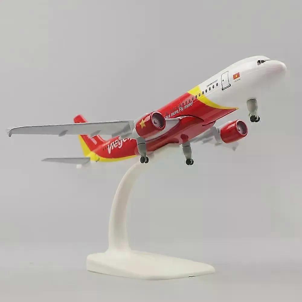 20cm 1:400 Scale A320 Vietjet Airplane Model Metal Aircraft Alloy Material Aviation Mold Gift Series