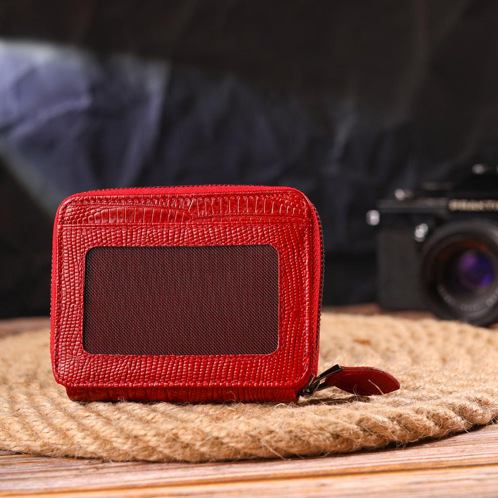 Яркое женское портмоне из натуральной фактурной кожи CANPELLINI Wallet 21495 Красное