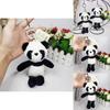 Cute Panda Plush Keychain Pendant Soft Short Velvet Cartoon Stuffed Animal