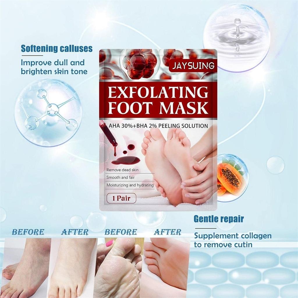 Маска-пилинг для ног Отшелушивающая маска для ног (5 шт.), Увлажняющие носки-маски для ног для ухода за сухими потрескавшимися ногами, удаления омертвевшей кожи40 мл