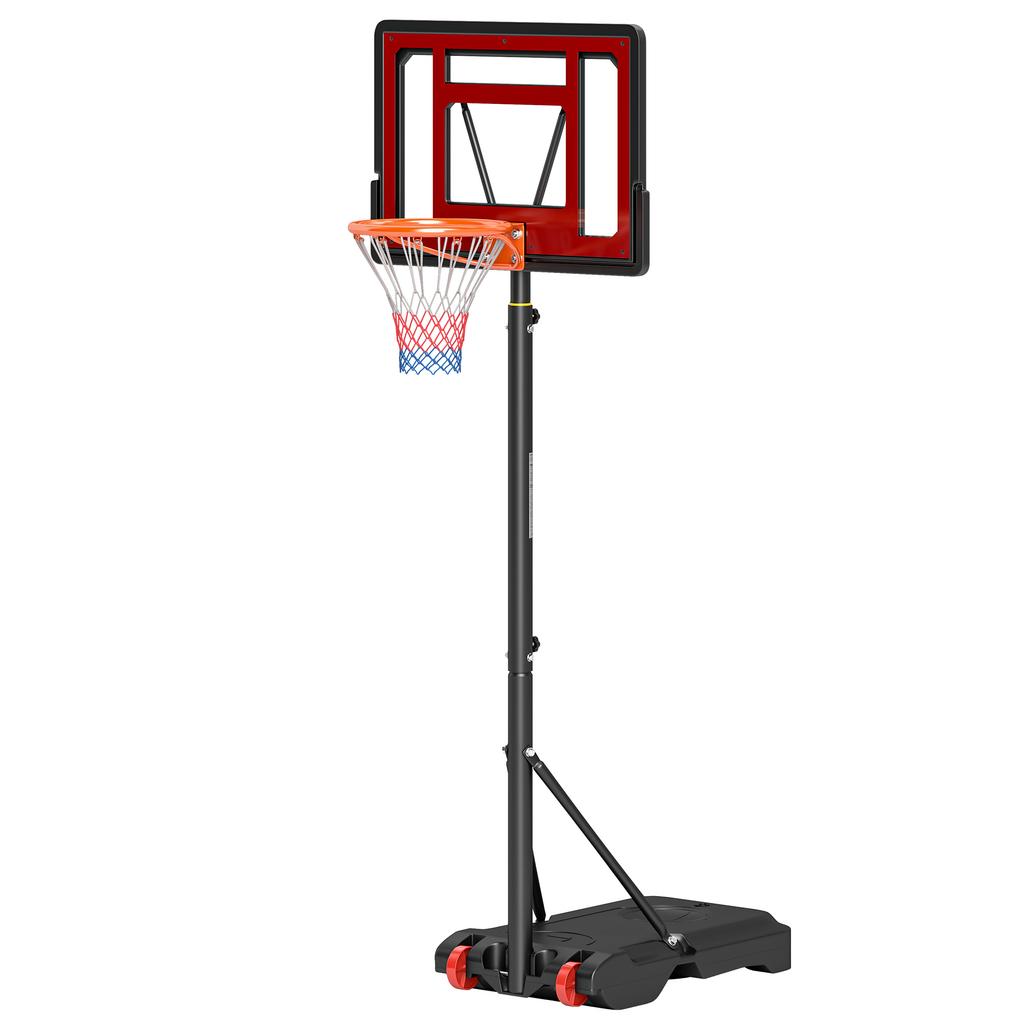 Basketball Hoop, Outdoor, Adjustable Height 160-210 cm, Freestanding, Wheels, Refillable Base, Black