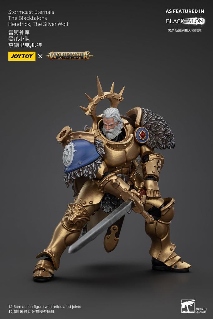 JOYTOY Warhammer Stormcast Eternals Черный Клык Серебряный Волк Хендрик Масштабная Экшн-фигурка 1/18 (Собранный)