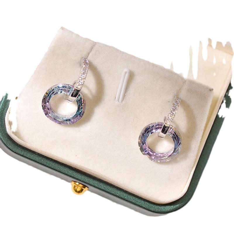 Шикарные серьги-кольца с кристаллами и цирконами Fantasy: Стильный, универсальный и изысканный дизайн