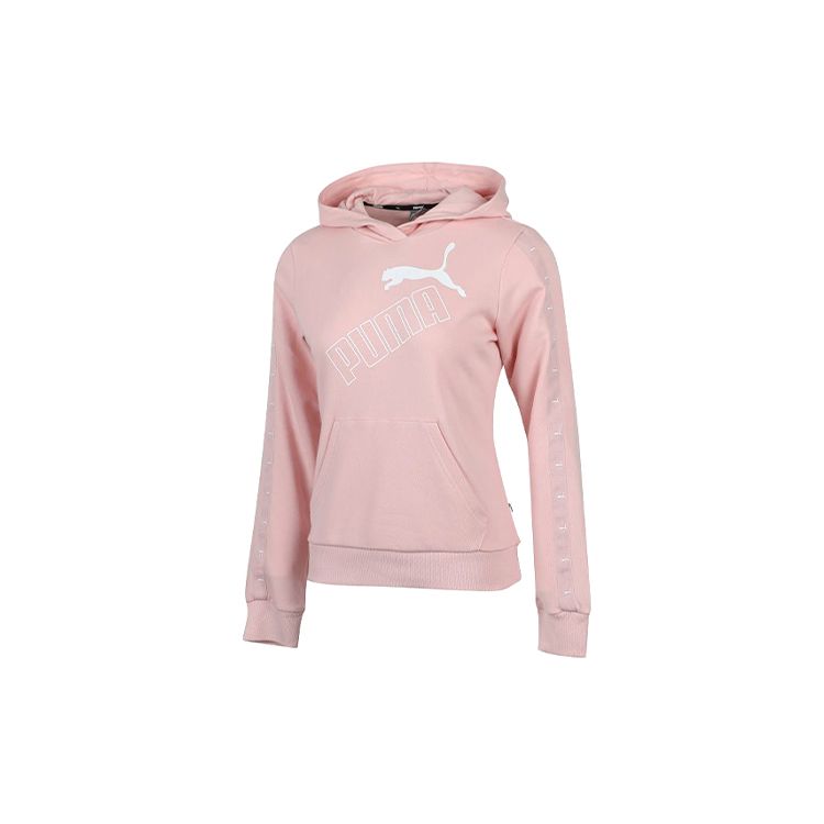 Puma Amplified Hoodie With Drawstring Women Tops Pink 586595-15