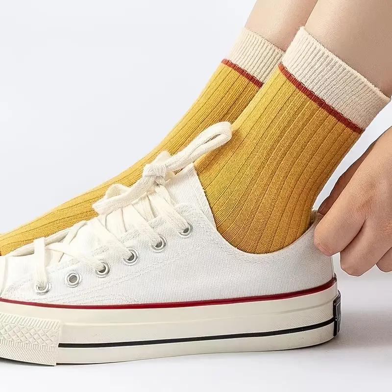 5 пар милых универсальных носков с цветными блоками — женские чулки и чулочно-носочные изделия