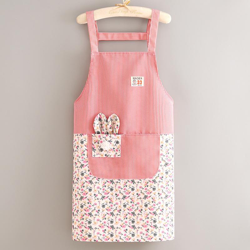 2025 Canvas Apron Women Cute Home Kitchen Anti-fouling Wear-resistant Breathable Cooking Apron Workwear with Large Pocket