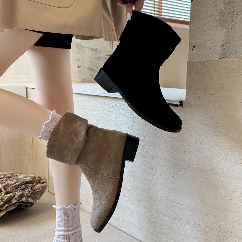 Винтажные ботинки Мартин Женские Осень 2025 Ботинки Бокен Литературный Мори и Ботильоны Рукав Один Педаль Маленькие Короткие Ботинки