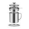 Filter Oil Pot Bacon Grease Saver Container with Fine Mesh Strainer Stainless Steel Oil Keeper Pot with Base Tray for Kitchen