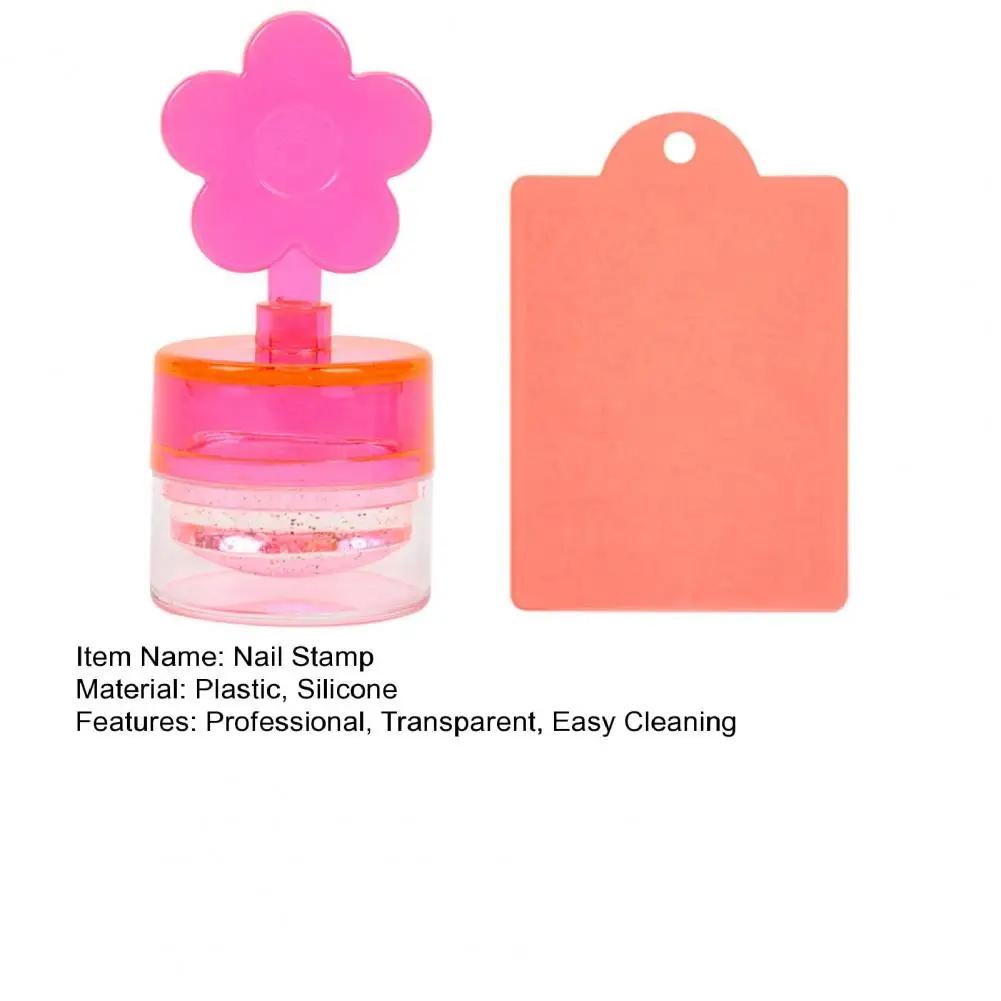 1 Set Nail Stamp Tool & Nail Scraper Transparent Silicone Manicure Stamp DIY Nail Art Tools Nail Salon Template Seal Stamp