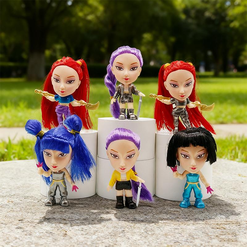 Новые 6 шт. Аниме Фигурки K-pop Охотники на демонов Каваи Мальчики Девочки Подарки Для Детей Фанатов Хэллоуин Рождество Фигурка Декоративные Подарки