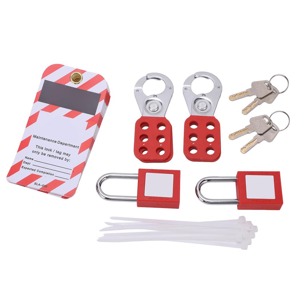 Electrical Lockout Tagout Kit Tag Hasp Safety Padlock Set Rustproof for Lock Out Tag Out Station