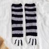 1 Pair Thicken Cat Paw Winter Socks Coral Fleece Sleeping Socks Cute Coral Fleece Warm Sock  Winter