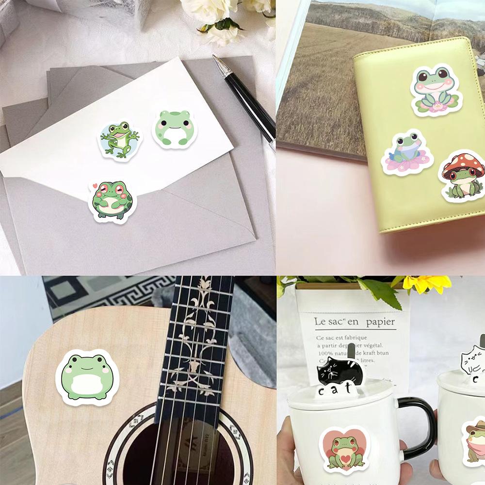500 Pieces/roll Sticker Roll Sticker New Product Cartoon Frog Creative Handbook Material Self-adhesive Seal Sticker