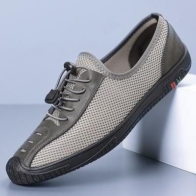 Весна и лето новые мужские дышащие повседневные туфли из сетки Fly-knit, вкладываемые туфли для вождения, мягко-подошвенные туфли для ходьбы, мужские