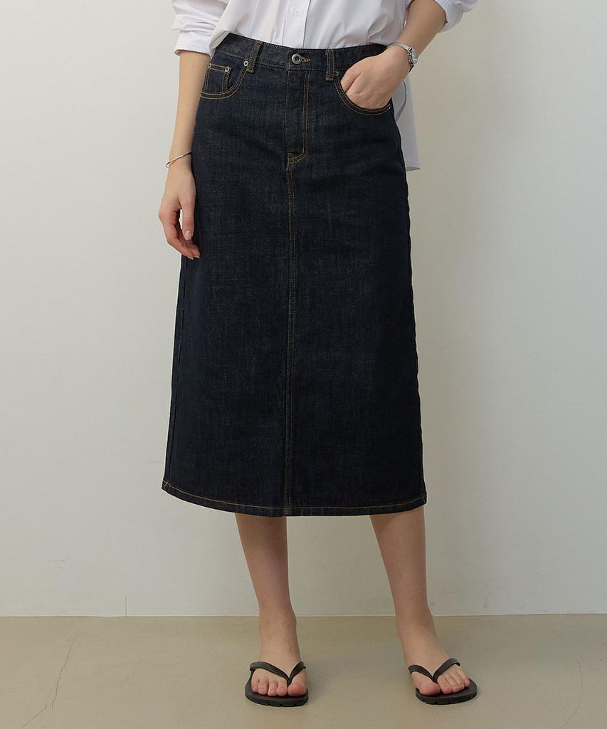 City Breeze Denim Long Skirt_Indigo