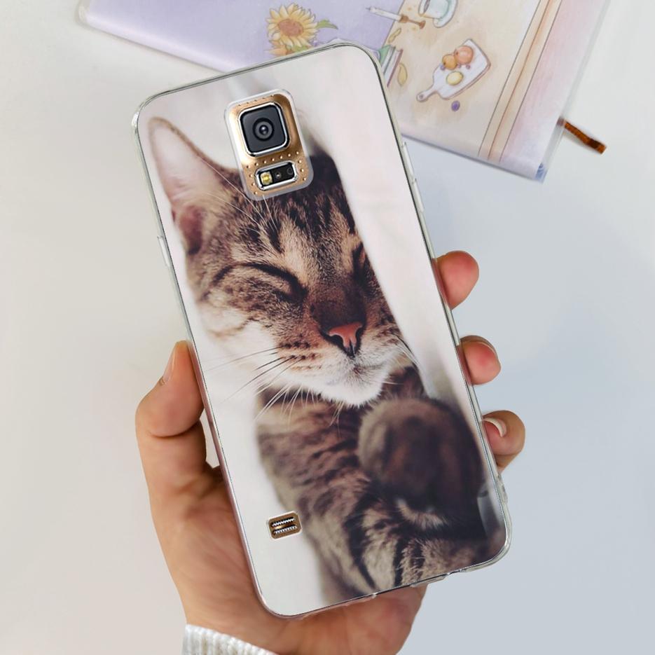 Чехол для Samsung Galaxy S5 G900F G900I G900M G900A G900T Милый Расписной Чехол Мягкий ТПУ Чехол для Телефона Для Samsung S5 S 5 GalaxyS5 Сумки